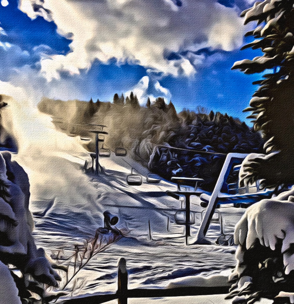 An artists drawing of the ski slope in Ellicottville